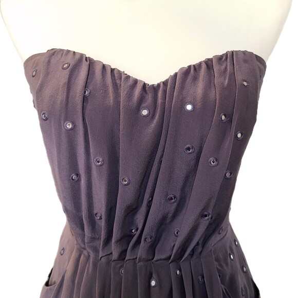 Rebecca Taylor | Lavender Dusk Silk Strapless Mirror Sequin Mini Dress, Size 6 - Picture 4 of 9